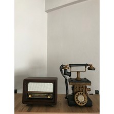 Feyza Design Nostaljik Metal Radyo ve Telefon Kumbaralı Bluetooth, Usb, Fm Özellikli