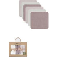 isiltikidsmoda 6'lı Müslin Mendil 20X20 cm 90106 Taş Ekru Antrasit