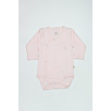 isiltikidsmoda Organik Natural Basic Style Kruvaze Uzun Kol Body BS17102 Pembe