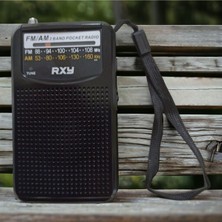 Feyza Design Mini Analog Radyo, Taşınabilir ve Şık Siyah Tasarım