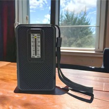 Feyza Design Mini Analog Radyo, Siyah, Taşınabilir ve Şık Tasarım