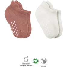 isiltikidsmoda 2'li Sneakers Kaymaz Colours Penye Çorap 20104 Ekru Pudra