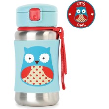 isiltikidsmoda Zoo Pipetli Paslanmaz Çelik Suluk 350 ml Baykuş