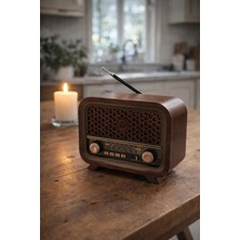 Feyza Design Ahşap Nostalji Bluetooth Fm Radyo RT-736 USB Am/sw-Fm