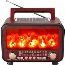 Feyza Design Şarjlı Bluetooth Fm USB Tf Aux Nostaljik Radyо, Retro Tasarım