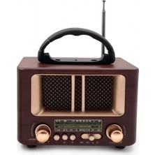 Feyza Design Ahşap Görünümlü Güneş Enerjili Bluetooth Radyo ve Mp3 Çalar