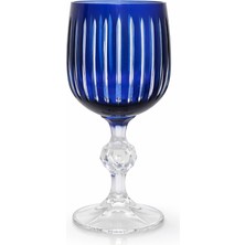 Mavi Kristal Desenli Ayaklı Cam Kadeh Lüks Sunum Bardağı – Sudedi Home