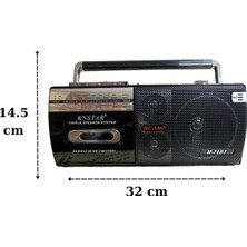 Feyza Design Nostalji Tasarımlı Çok Fonksiyonlu Bluetooth ve Kaset Çalar M-70BT