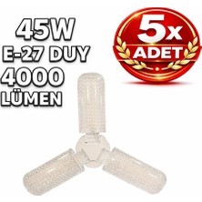 Kondel Aydınlatma K2 Kes 471 45W Katlanır LED Ampul 4000 Lümen E27 Duy – 3 Kanatlı Yüksek Işık – 5’li Set