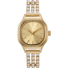 Baghes Kadın Gold Taşlı Bileklik Kordon Sarı Kadran Zarif Minimal Kol Saati