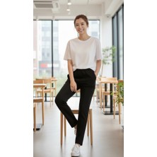 Çima Detaylı Scuba Dar Paça Kadın Pantolonu