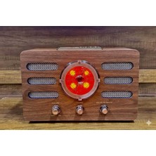 Feyza Design Büyük Ahşap Nostaljik Radyo Bluetooth Sd Kart USB Bağlantı Sıkça Kullanılır