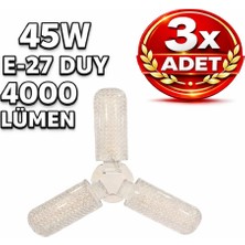 Kondel Aydınlatma K2 Kes 471 45W Katlanır LED Ampul 4000 Lümen E27 Duy – 3 Kanatlı Yüksek Işık – 3lü Set