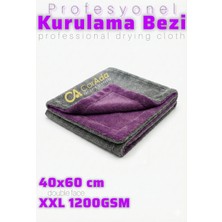 Carada Profesyonel Mikrofiber Oto Kurulama ve Temizlik Havlusu Gri-Mor 1200 Gsm / 40CMX60CM