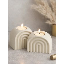 Helis Craft Bohem Gökkuşağı Form Tealight Mumluk Seti