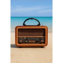 Feyza Design Ahşap Tasarımlı Taşınabilir Fm Radyo Bluetooth Tf USB Destekli