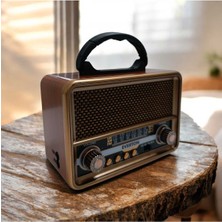 Feyza Design Solar Güçle Çalışan Nostaljik Bluetooth Radyo, Müzik ve Radyo Keyfi