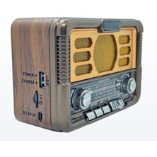 Feyza Design Şarjlı Güneş Enerjili Bluetooth Fm USB Tf Aux Nostaljik Radyo