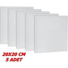 Fanart 5 Adet 20X20 Bez Tuval Arkadan Zımbalı Tuval Kalın Şase 210 gr %70 Polyester % 30 Pamuk Bez