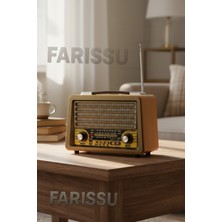 Feyza Design Eskitme Görünümlü Ahşap Müzik Kutusu, Radyo, Bluetooth, Usb, RT-750