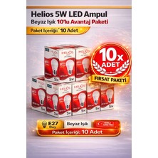 Kondel Aydınlatma Helios 5W LED Ampul Beyaz Işık E27 Duy 10’lu Avantaj Paketi Yerli Üretim