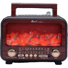 Feyza Design Retro Şömine Efektli Bluetooth ve Radyo Hoparlör, Şarjlı, Ledli