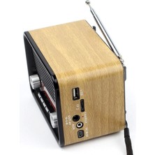 Feyza Design Şarjlı Fm Radyo Bluetooth USB Aux Nostalji Radyo Nns NS-1537BT
