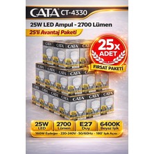 Kondel Aydınlatma Cata CT-4330 25W Torch LED Ampul 2700 Lümen 6400K Beyaz E27 Duy 25 Adet Fırsat Paketi
