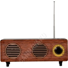 Feyza Design Nostaljik Dekoratif Şarjlı Fm Radyo, Aux, USB ve Tf Kartlı Mp3 Çalar
