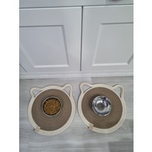 Feyza Design Kedi Beslenme Paspası 2'li, 30X30 Cm, Mama Altlığı, Kaymaz Yüzey