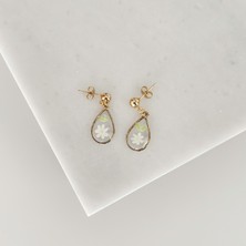 Vesce Atelier Çiçek Figür Reçine Sallantılı Handmade Küpe