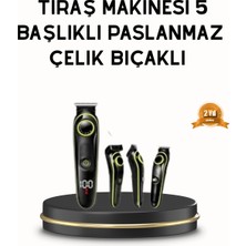 Erkek Bakım Seti 5 I 1 Arada Şarjlı Paslanmaz Çelik Başlıklı