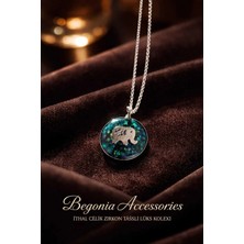 Begonia Accessories Ithal Çelik Gümüş Kaplama Kolye Zincir Set Figürlü Zirkon Taşlı Paslanmaz Kararmaz Unisex 45CM+5CM Boy - 4