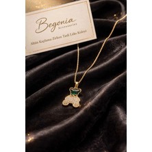 Begonia Accessories Ithal Çelik Altın Kaplama Kolye Zincir Set Figürlü Zirkon Taşlı Paslanmaz Kararmaz Unisex 45CM+5CM Boy - 32