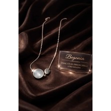 Begonia Accessories Ithal Çelik Gümüş Kaplama Kolye Zincir Set Figürlü Zirkon Taşlı Paslanmaz Kararmaz Unisex 45CM+5CM Boy - 10