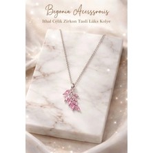 Begonia Accessories Ithal Çelik Gümüş Kaplama Kolye Zincir Set Figürlü Zirkon Taşlı Paslanmaz Kararmaz Unisex 45CM+5CM Boy - 15