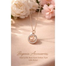Begonia Accessories Ithal Çelik Rose Gold Kolye Zincir Set Figürlü Zirkon Taşlı Paslanmaz Kararmaz Unisex 45CM+5CM Boy - 12