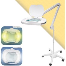 Sevgift 6030 LED Büyüteç | Sarı & Beyaz Işıklı Geniş Mercekli 3X Masaüstü Büyüteç (Ayaklı)