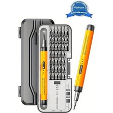 Starseven 3.7V Şarjlı Mini Elektrikli Tornavida Seti 500MAH Type-C Manyetik Hassas Uçlu Vida Seti 38 Parça