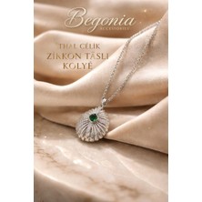 Begonia Accessories Ithal Çelik Gümüş Kaplama Kolye Zincir Set Figürlü Zirkon Taşlı Paslanmaz Kararmaz Unisex 45CM+5CM Boy - 9
