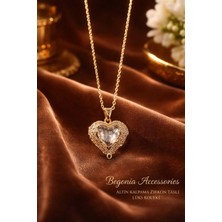 Begonia Accessories Ithal Çelik Altın Kaplama Kolye Zincir Set Figürlü Zirkon Taşlı Paslanmaz Kararmaz Unisex 45CM+5CM Boy - 1