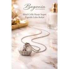 Begonia Accessories Ithal Çelik Gümüş Kaplama Kolye Zincir Set Figürlü Zirkon Taşlı Paslanmaz Kararmaz Unisex 45CM+5CM Boy - 29