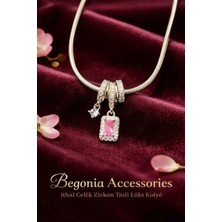 Begonia Accessories Ithal Çelik Gümüş Kaplama Kolye Zincir Set Figürlü Zirkon Taşlı Paslanmaz Kararmaz Unisex 45CM+5CM Boy - 33