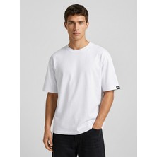 Sparrow Unisex Oversize Fit %100 Pamuk Tok Kumaş Bisiklet Yaka Basic Tişört