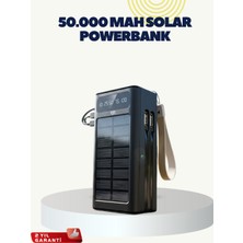 LED Aydınlatmalı Güneş Panelli Powerbank Seyahat ve Kamp Için