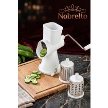 Nobrelto 3 Başlıklı Profesyonel Kollu Rende ve Dilimleme Makinesi - Vakum Tabanlı Sebze Doğrayıcı