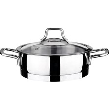 Leggno Vita 18CM Cam Kapaklı Çelik Sahan