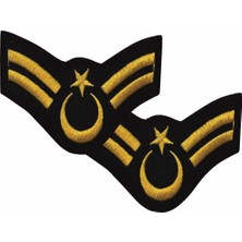 Çukurova Ütü Harici Nakış Astsubay Çavuş Rütbesi Bir Çift