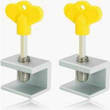 Kyrotech 2 Adet Ayarlanabilir Sürgülü Pencere ve Kapı Kilidi Seti – Alüminyum Gövde, Anahtarlı Monta