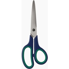 Suwors 21.5 cm Paslanmaz Çelik Büyük Ofis Makası – Ergonomik Kauçuk Saplı, Yeşil-Lacivert Renkli, Ev
